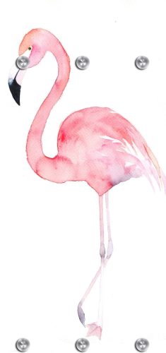 queence Kapstokpaneel Flamingo met 6 haken, 50 x 120 cm