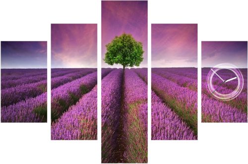 Conni Oberkircher´s Wanddecoratie Lavender Field met decoratieve klok (set)