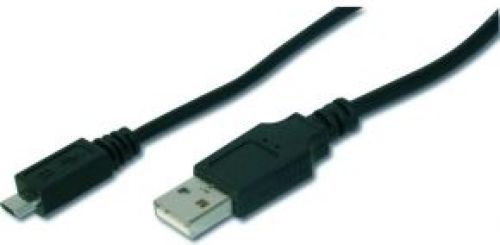 Assmann Electronic USB A/micro B, 1.8m 1.8m USB A Micro-USB B Mannelijk Mannelijk Zwart USB-kabel