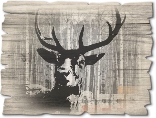 Artland Artprint op hout Edelhert collage (1 stuk)