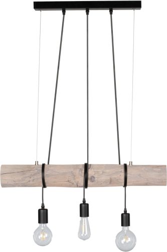 SPOT Light Hanglamp TRABO SHORT Hanglamp, houten balk van massief grenenhout ø 8-12 cm, hout grijs gebeitst, bijpassende LM E27/exclusief, Made in Europe