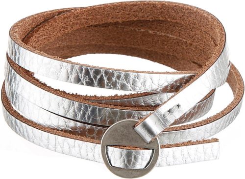 J.Jayz Leren armband In metallic-look, wikkelarmband, coole metalen gesp (1-delig)