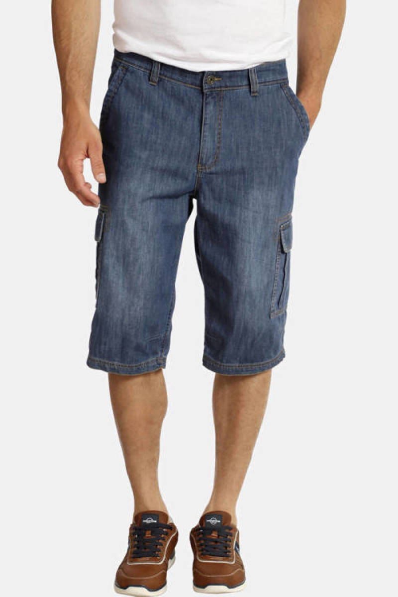 Jan Vanderstorm loose fit cargo short ERNEST Plus Size blauw