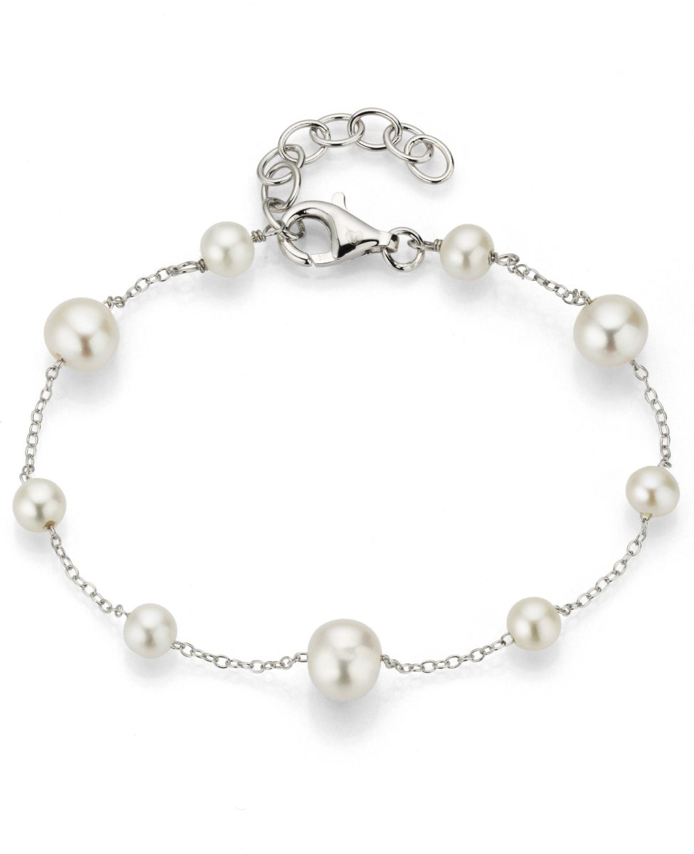 Firetti Zilveren armband Gerodineerd, rond, tijdloos mooi en glanzend met zoetwater-cultivéparels, made in germany