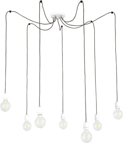 BRITOP LIGHTING Hanglamp PORCIA SPIDER Hanglamp, retrodesign met porselein, textielen kabel in antraciet, bijpassende LM E27/ exclusieve, Made in Europe