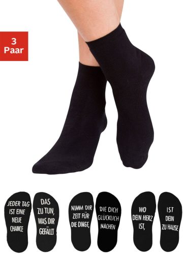 Arizona Wellness-sokken met antislip in de vorm van een spreuk (3 paar)