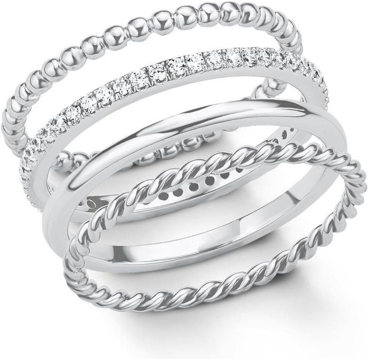 s.Oliver Ringenset 2015038 met zirkoon (set, 4-delig)
