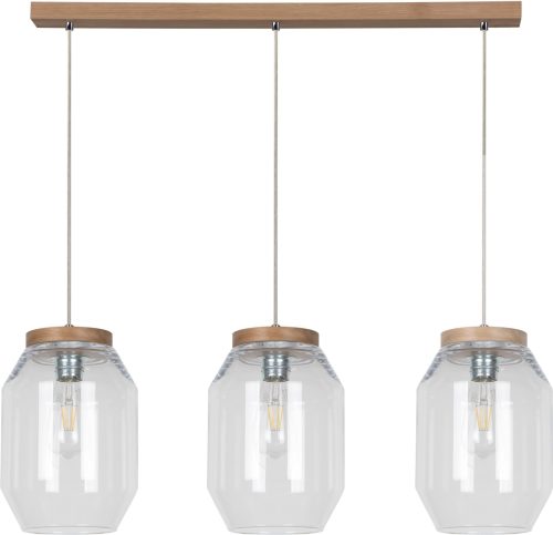 BRITOP LIGHTING Hanglamp VASO Natuurproduct van grenenhout, duurzaam met FSC®-certificaat, hoogwaardige glazen kapjes