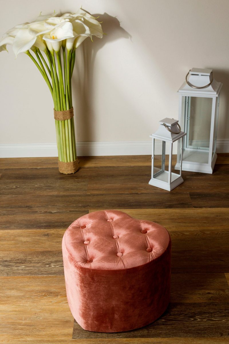 my Flair Hocker Hocker met knopen, hartvormig / roos