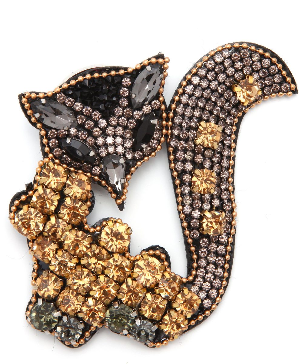 J.Jayz Broche Vos, glinsterend design met glassteentjes