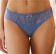 Lascana string met kant blauw