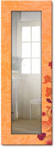 Artland Wandspiegel Bloemen oranje ingelijste spiegel voor het hele lichaam met motiefrand, geschikt voor kleine, smalle hal, halspiegel, mirror spiegel omrand om op te hangen