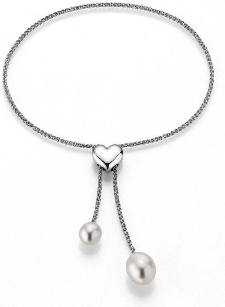 Adriana Zilveren armband Hart, R78 met zoetwater-cultivéparels, made in germany