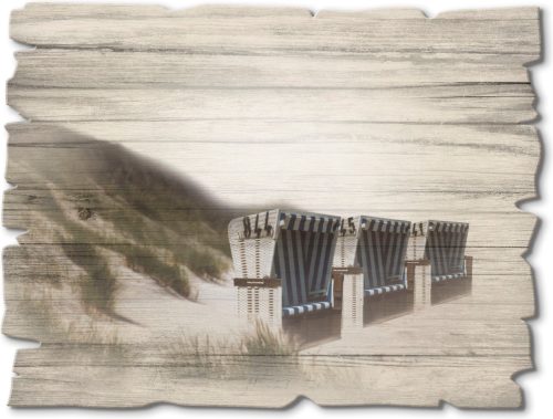 Artland Artprint op hout Strandstoelen (1 stuk)