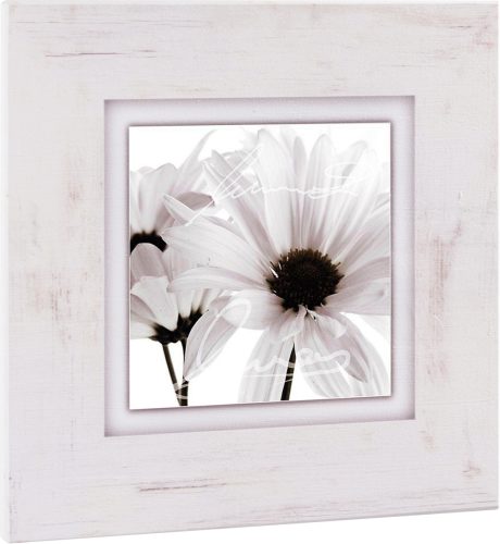 Home affaire Artprint op hout Witte bloemen 40/40 cm