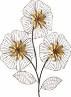 HOFMANN LIVING AND MORE Sierobject voor aan de wand Wanddecoratie bloemboeket Wanddecoratie, motief bloemen, van metaal