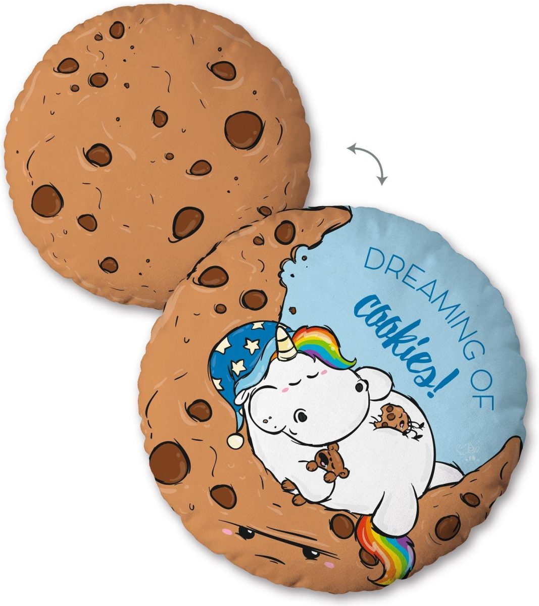 Pummeleinhorn Sierkussen Cookies met slapende mollige eenhoorn (1 stuk)