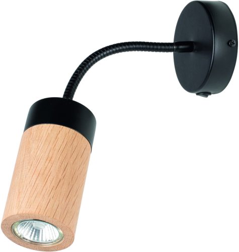BRITOP LIGHTING Wandlamp ANNICK Van chic eikenhout en metaal, met flexibele arm en schakelaar, ledverlichting inclusief, Made in Europe