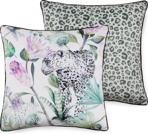 Descanso Sierkussen Volterra met bloemenprint en jachtluipaard (1 stuk)