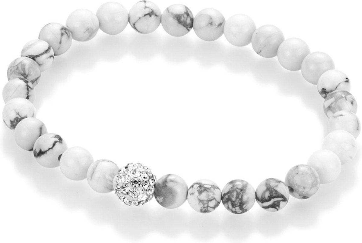 Firetti Armband Bollen van mineralen met kristallen en howliet