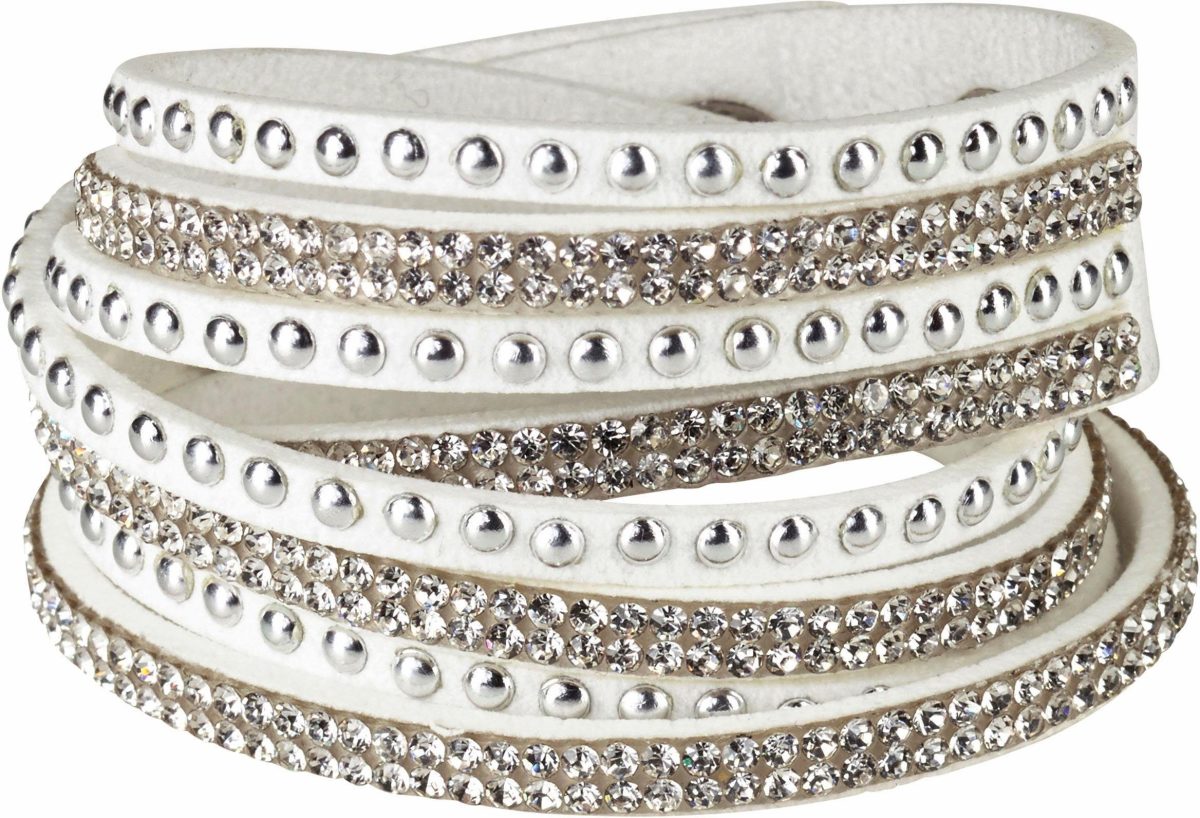 J.Jayz Armband In wikkel-look, studs met strassteentjes (1-delig)
