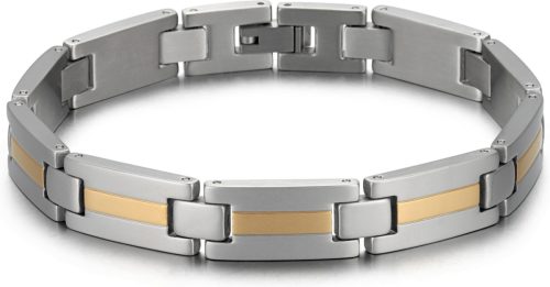 Firetti Armband 10 mm, bicolour, mat, gedeelt. IP-gecoat, massief