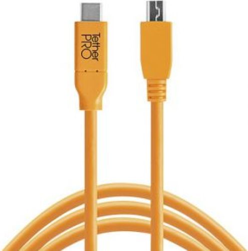 Tether Tools USB-C naar 2.0 Mini B 5-Pin 4.60m oranje