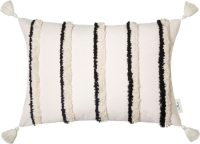 Tom tailor Kussenovertrek Fluffy Stripe met opgestikt, luchtig ruitmotief en kwasten (1 stuk)