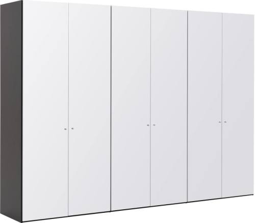 Goossens Kledingkast Easy Storage Ddk, Kledingkast 304 cm breed, 220 cm hoog, 6x glas draaideur