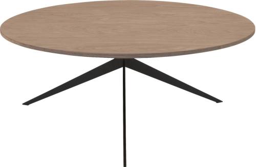 Goossens Excellent Salontafel Ferris rond, hout eiken blank, elegant chic, 80 x 33 x 80 cm