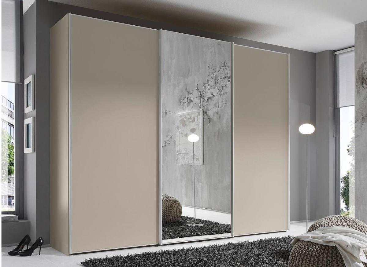 Goossens Kledingkast Big Choice Type 01 163, Slaapkamerkast 249 cm breed, 222 cm hoog, 2 schuifdeuren en 1 glas schuifdeur midden