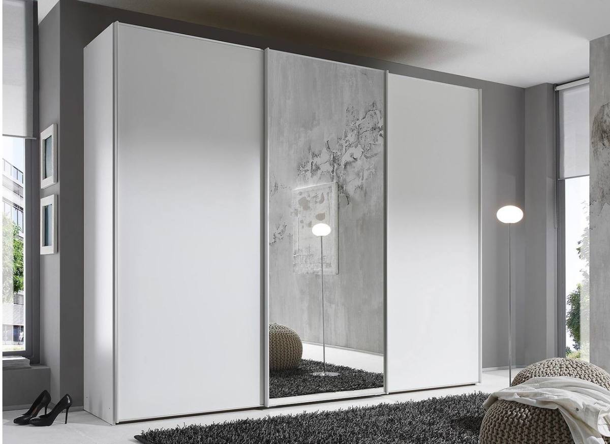 Goossens Kledingkast Big Choice Type 01 163, Slaapkamerkast 280 cm breed, 222 cm hoog, 2 schuifdeuren en 1 glas schuifdeur midden