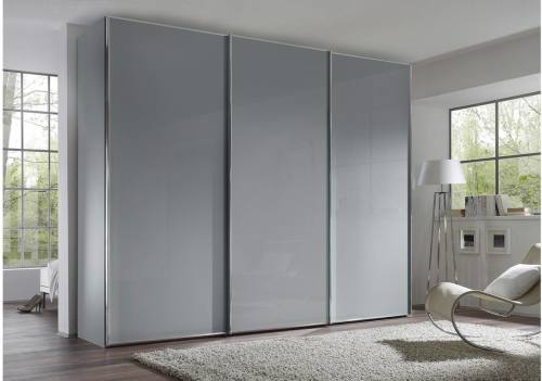 Goossens Kledingkast Big Choice Type 01 163, Slaapkamerkast 249 cm breed, 240 cm hoog, 3 glas schuifdeuren