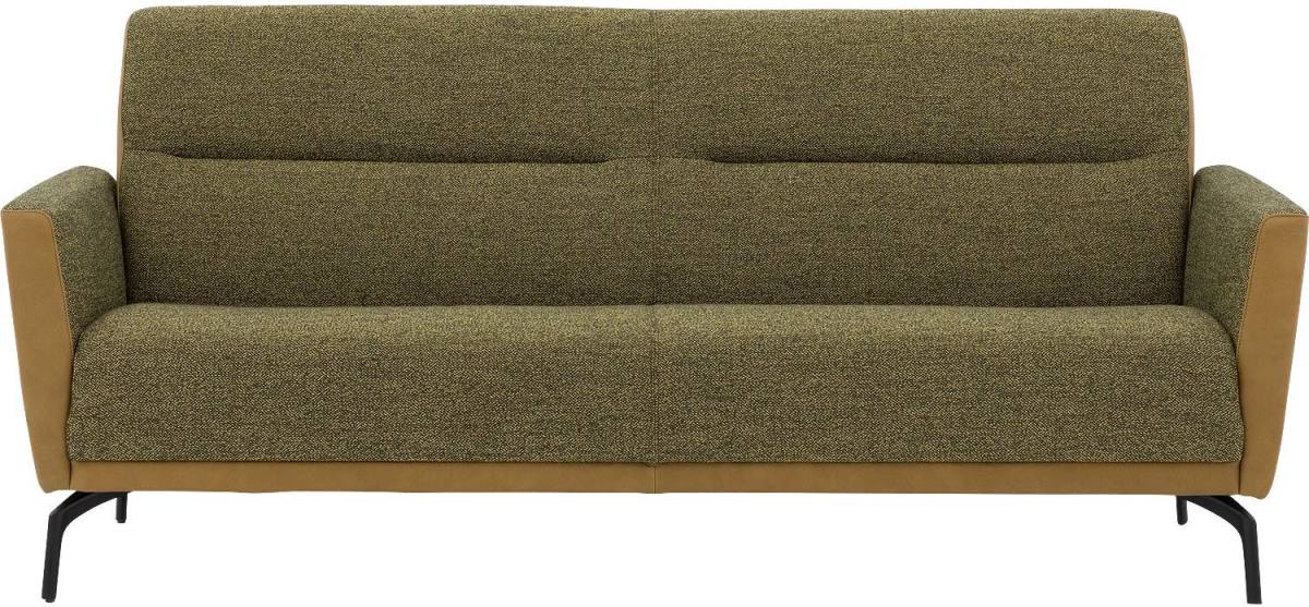 Goossens Bank GS-2101 groen, leer, 3-zits, modern design