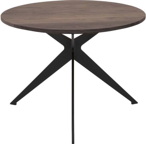 Goossens Excellent Salontafel Ferris rond, hout eiken donker bruin, elegant chic, 50 x 37 x 50 cm