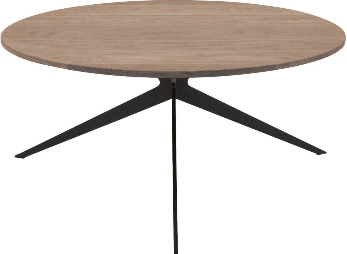 Goossens Excellent Salontafel Ferris rond, hout eiken blank, elegant chic, 70 x 33 x 70 cm