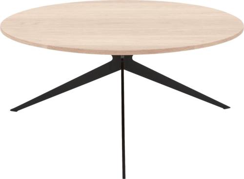 Goossens Excellent Salontafel Ferris rond, hout eiken wit, elegant chic, 70 x 33 x 70 cm