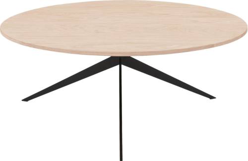 Goossens Excellent Salontafel Ferris rond, hout eiken wit, elegant chic, 80 x 33 x 80 cm