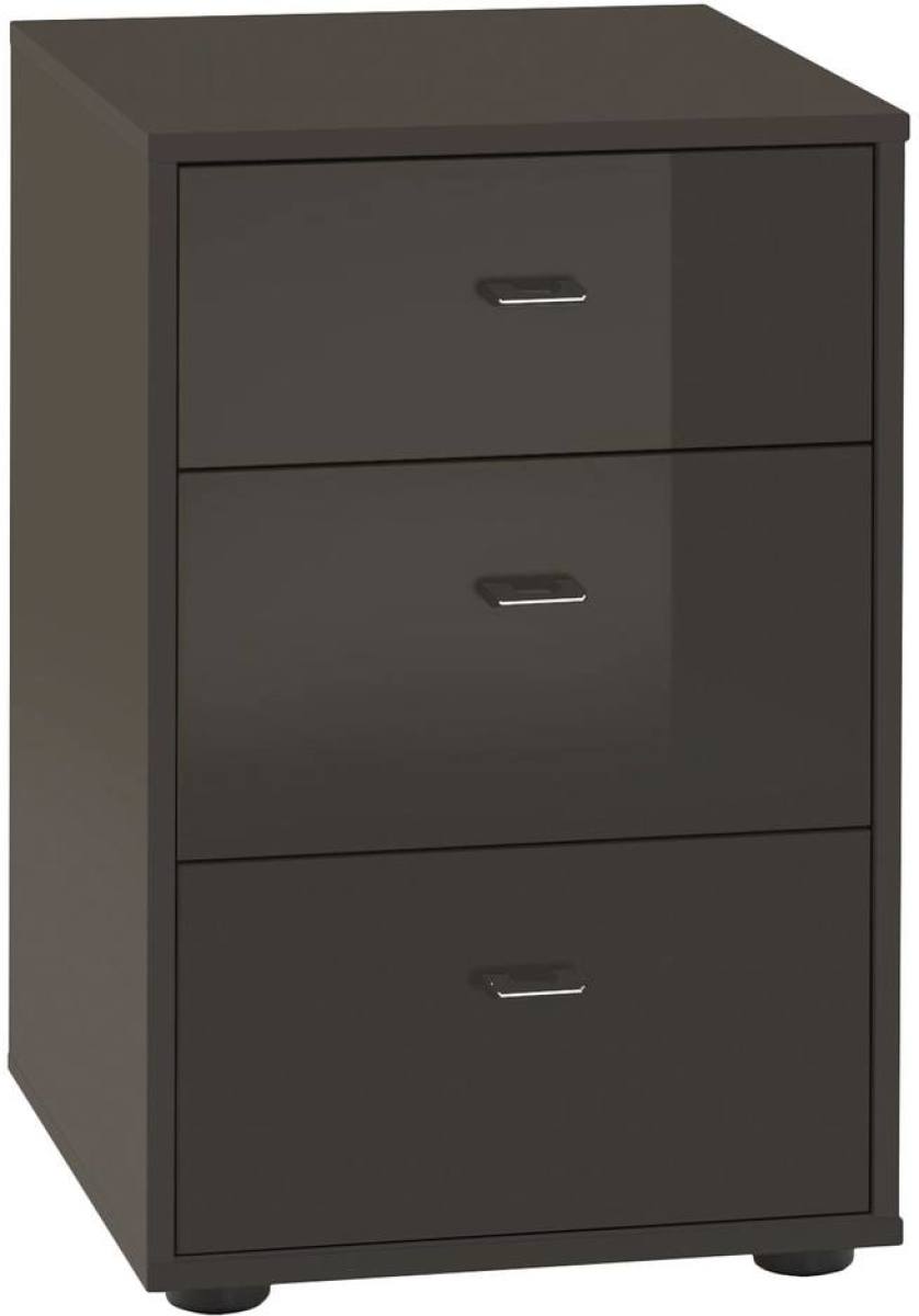 Goossens Nachtkastje Bali, 3 glasladen 40 cm breed, 64 cm hoog