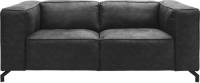 Goossens Bank Calvin antraciet, micro leer, 2-zits, modern design