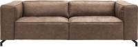 Goossens Bank Calvin bruin, micro leer, 3,5-zits, modern design