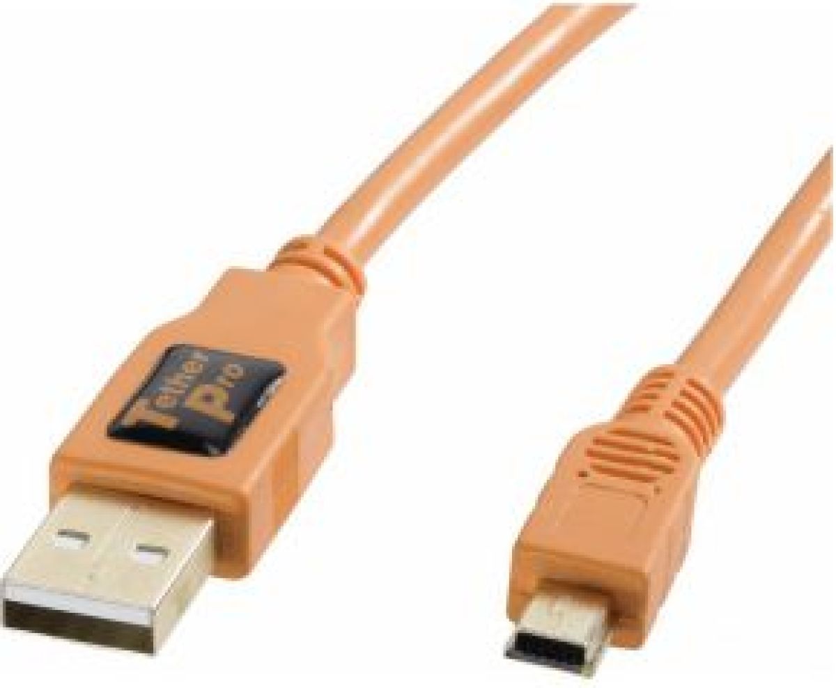 Tether Tools TetherPro USB 2.0 A/MiniB 5 Pin 4.6m oranje
