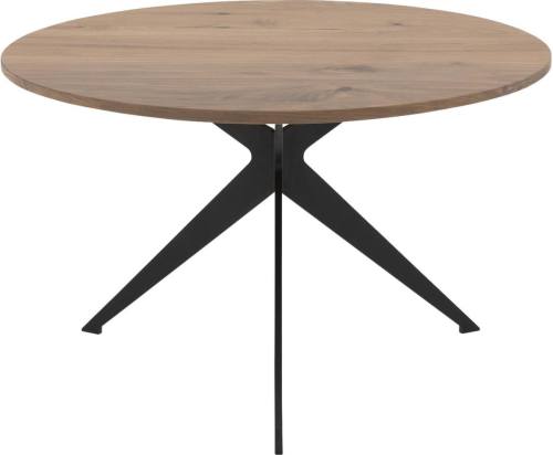 Goossens Excellent Salontafel Ferris rond, noten roodbruin, elegant chic, 60 x 37 x 60 cm