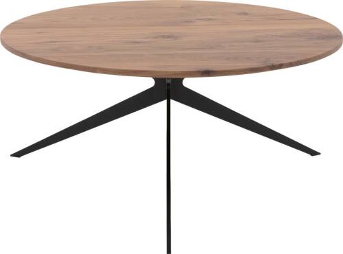 Goossens Excellent Salontafel Ferris rond, noten roodbruin, elegant chic, 70 x 33 x 70 cm