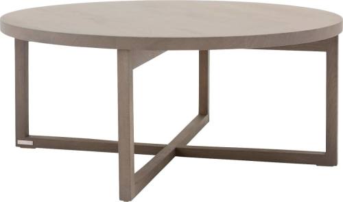 Goossens Salontafel Circulo rond, hout eiken donker bruin, urban industrieel, 90 x 38 x 90 cm