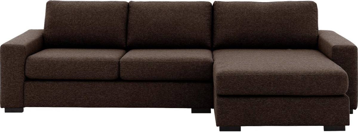 Goossens Hoekbank Lucca Met Chaise Longue bruin, stof, 2,5-zits, stijlvol landelijk met chaise longue rechts