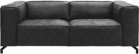 Goossens Bank Calvin antraciet, micro leer, 2,5-zits, modern design