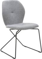 Goossens Eetkamerstoel Manzini grijs stof modern design