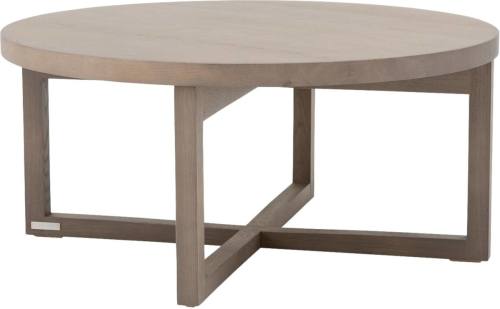 Goossens Salontafel Circulo rond, hout eiken donker bruin, urban industrieel, 70 x 32 x 70 cm