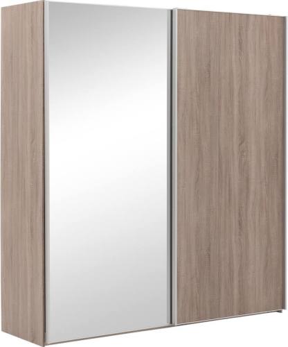 Goossens Kledingkast Verto, 200 cm breed, 217 cm hoog, 1x schuifdeur rechts en 1x spiegelschuifdeur links